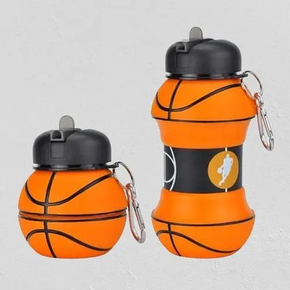 Kids Sports Water Bottle Collapsible Basketball Ball Shaped Design